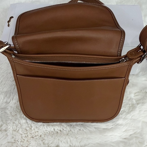 COACH Butterfly Embellished Brown Leather Crossbody Bag - Picture 9 of 17